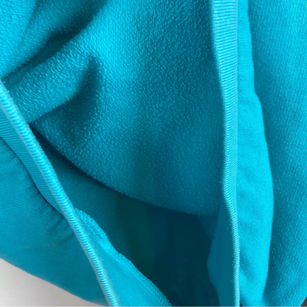 Victoria Secret PINK Turquoise Teal Logo Cheetah Leopard Quarter Zip Pullover XS - Picture 9 of 10
